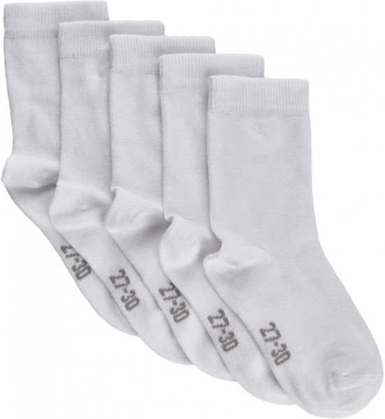 Minymo Kinder Socken Ankle Sock Solid (5-Pack) White