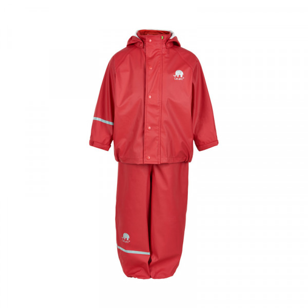 Celavi Kinder Regenset Basic Rainwear Set Solid PU Red