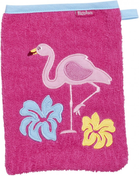 Playshoes Kinder Frottee-Waschhandschuh Flamingo Pink