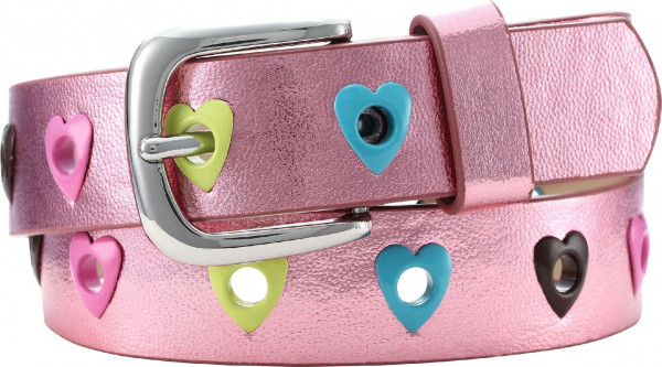 Playshoes Kinder PU-Gürtel Herzchen Pink