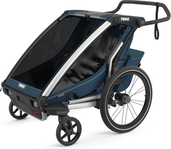 Thule Fahrradanhänger Zweisitzer Chariot Cross 2 Majolica Blau