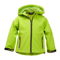 BMS Kinder Softshell Kids Jacke Stealth mit Kapuze Limette