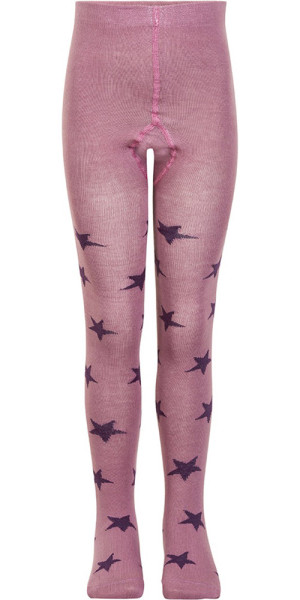 Minymo Kinder Strümpfe Stocking W. Pattern Dusky Orchid Lila