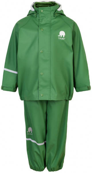 Celavi Kinder Regenset Basic Rainwear Set Solid PU Elm Green