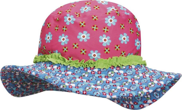 Playshoes Kinder Mütze UV-Schutz Sonnenhut Blumen Pink