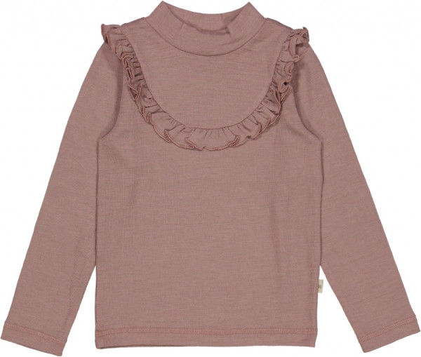 Wheat Kinder Wolle Langarm-Shirt T-shirt Wool Ruffle Longsleeve Dusty Lilac