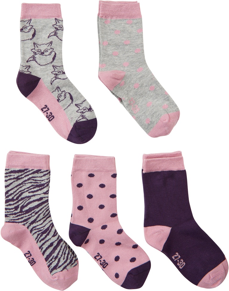 Pattern Minymo Kinder Socken Sock W Pink 5-Pack