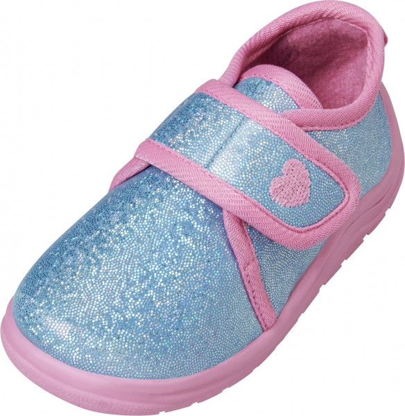 Playshoes Kinder Schuh Hausschuh Glitzer Türkis