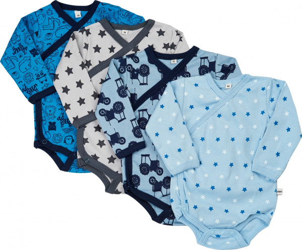 Pippi Babywear Kinder Body Wrap AO-Printed (4er Pack) Blue