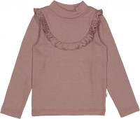 Wheat Mädchen Wolle Langarm-Shirt T-shirt Wool Ruffle Longsleeve Dusty Lilac