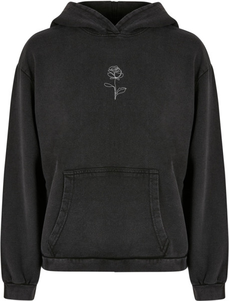 Merchcode Damen Ladies Rose Acid Washed Oversize Hoody MP0008115