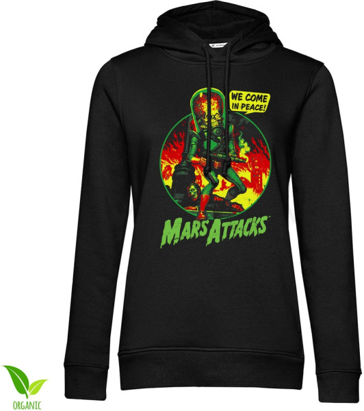 Mars Attacks Damen We Come In Peace Girly Hoodie TPS-57-MA003-H73-1