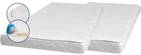 Playshoes Kinder Molton-Betteinlage 50x90 cm (2er Pack) Weiß