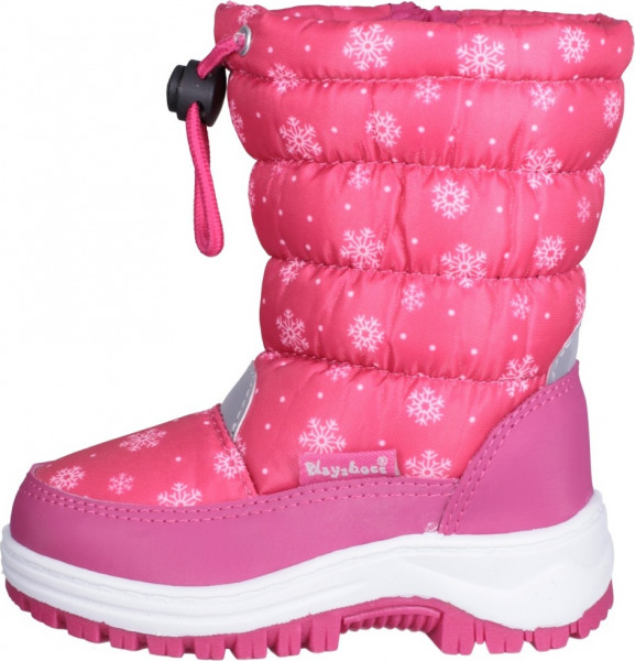 Playshoes Kinder Winterschuh Winter-Bootie Schneeflocken Pink