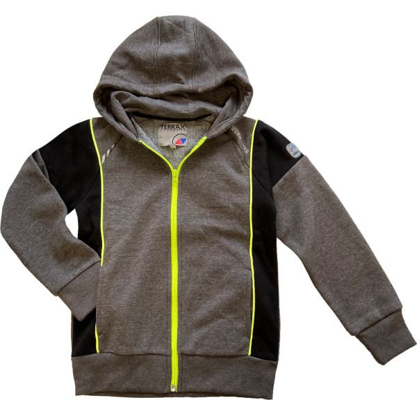 Terrax Workwear Kinder Sweatjacke Beruf Schwarz/Anthrazit/Limette