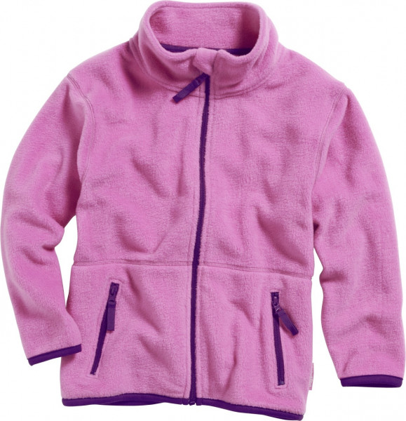 Playshoes Kinder Fleece-Jacke farbig abgesetzt Pink