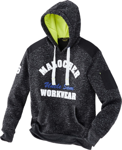 Uncle Sam Strickfleecehoody Schwarz/Royal/Limette