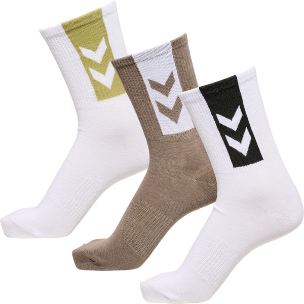 Hummel Socken Hmllegacy Chevron 3-Pack Socks White/Moon Rock/White-46-48