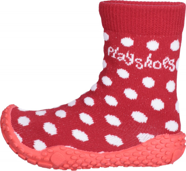 Playshoes Kinder Schuh Aqua-Socke Punkte Rot