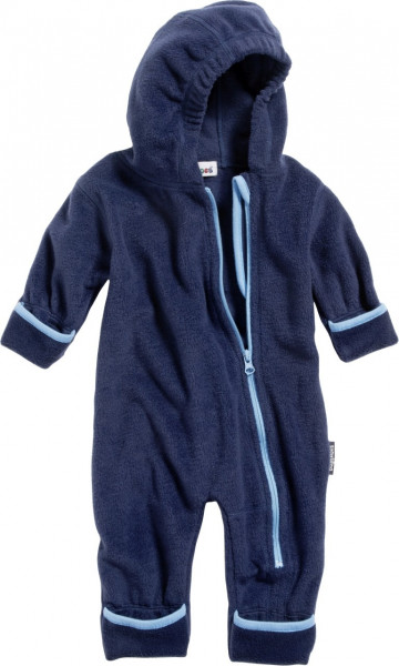 Playshoes Kinder Outdoor Fleece-Overall farblich abgesetzt Marine