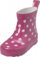 Playshoes Kinder Gummistiefel Halbschaft Punkte pink