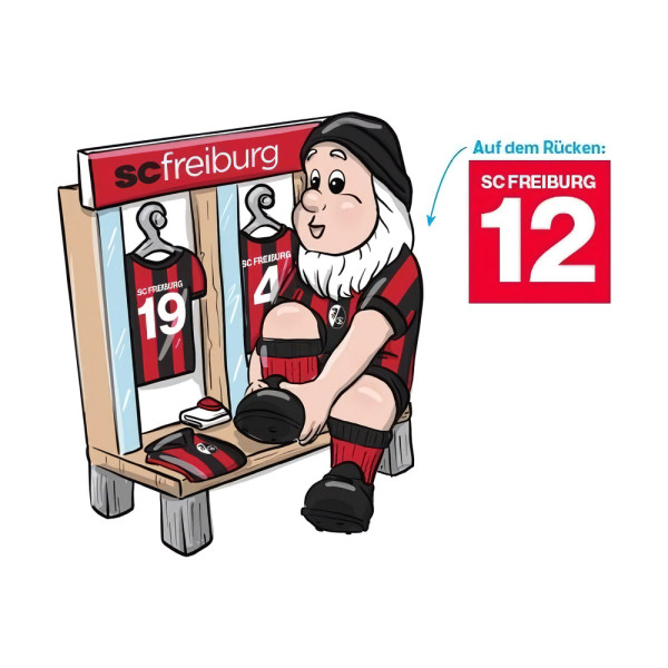 SC Freiburg Gartenzwerg Kabine Fussball Rot