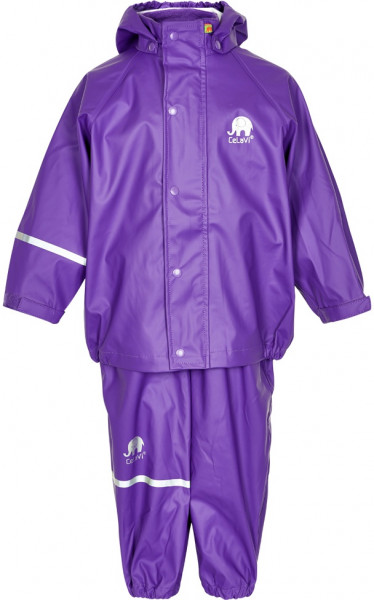 Celavi Kinder Regenset Basic Rainwear Set Solid PU Purple