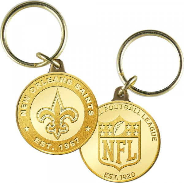 New Orleans Saints Minted Coin Keyring American Football NFL Gold