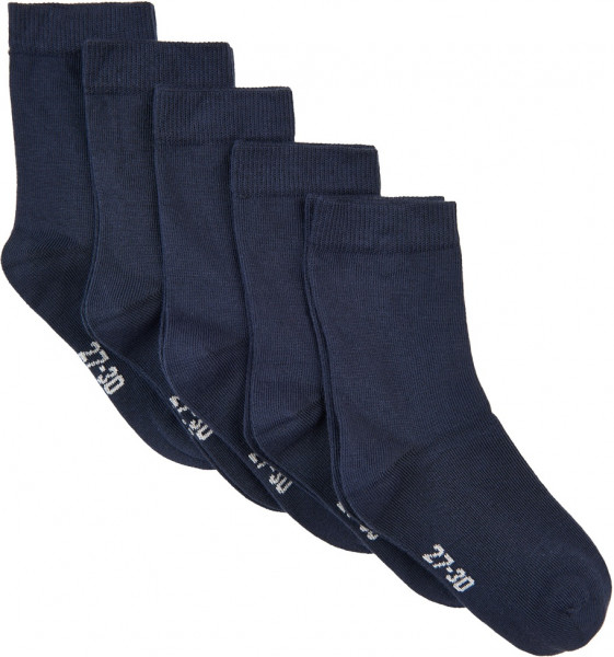 Minymo Kinder Socken Ankle Sock Solid (5-Pack) Dark Navy