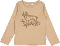 Wheat Kinder Langarm-Shirt Hund T-Shirt Dog Embroidery Affogato