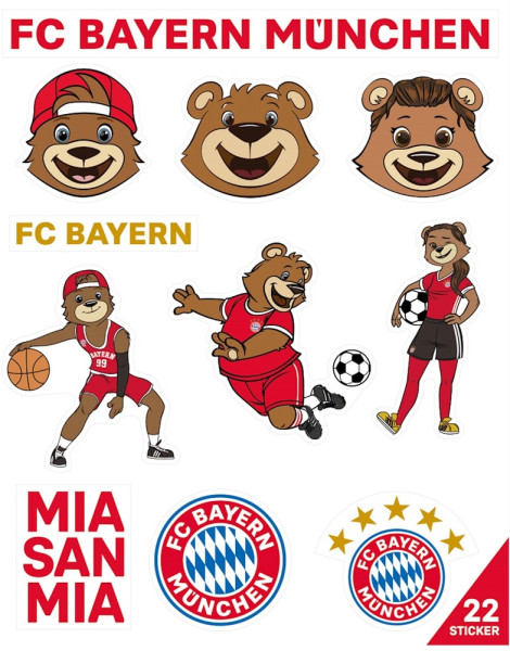 FC Bayern München Sticker 2er-Set Maskottchen 34147