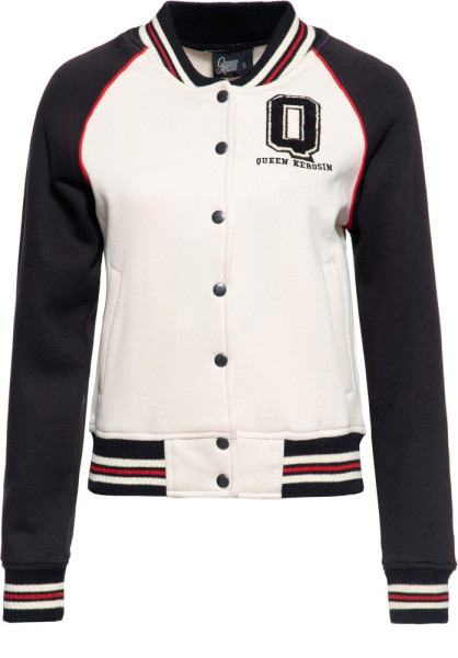 Queen Kerosin Damen Q College Sweatjacke Schwarz
