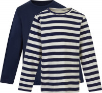 Minymo Jungen Longsleeve Basic 34 Langarm Shirt (2er Pack) Marshmallow
