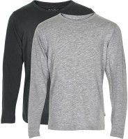 Minymo Kinder Longsleeve Basic 34 Langarm Shirt (2-Pack) Anthacite Black