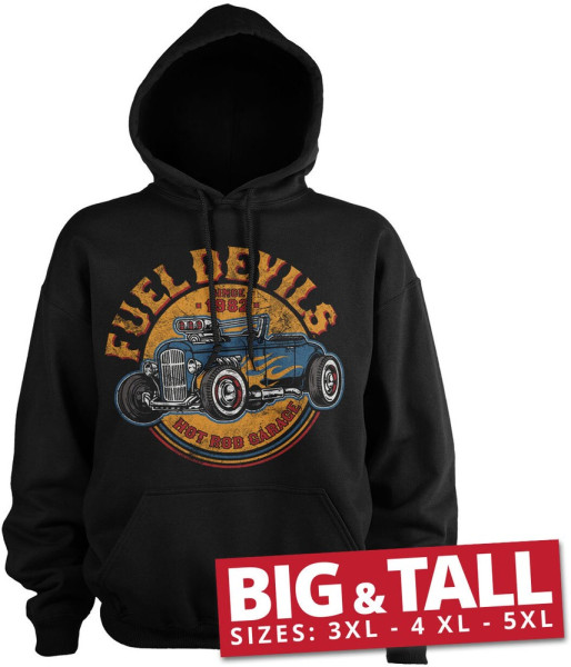 Fuel Devils Flame Rod Big & Tall Hoodie Black