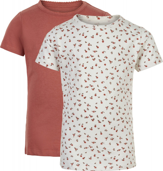 Minymo Kinder Basic 33 T-Shirt (2er Pack) Canyon Rose