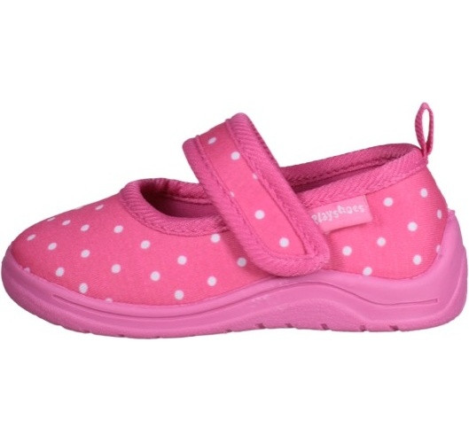 Playshoes Kinder Schuh Hausschuh Punkte Pink