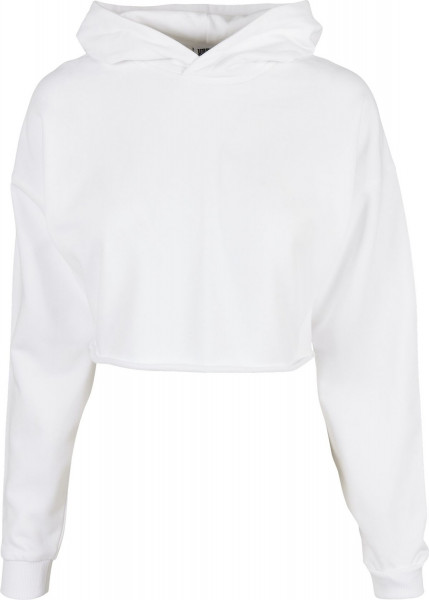 Urban Classics Damen Sweatshirt Ladies Oversized Cropped Hoody White