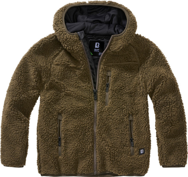 Brandit Kinder Jacke Kids Teddyfleecejacket, Hood Olive