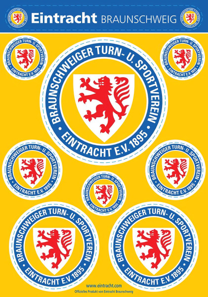 Eintracht Braunschweig A5 Aufkleber Set - Logo