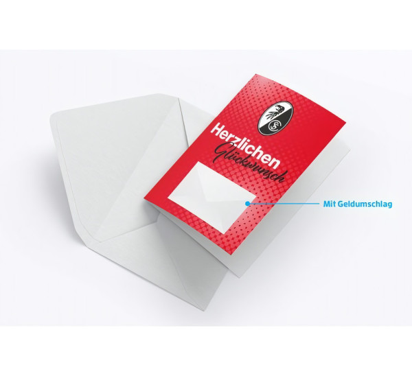 SC Freiburg Grußkarte Glückwunsch Fussball Rot