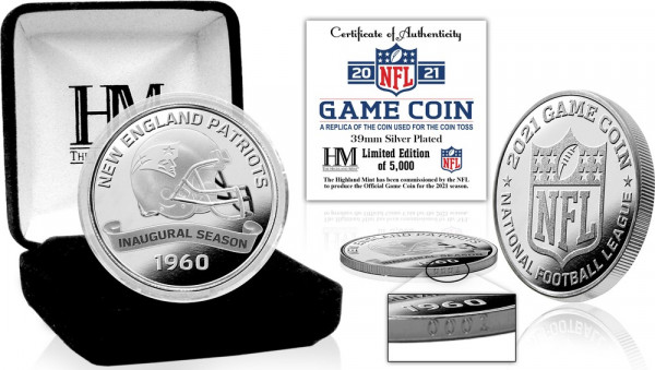 New England Patriots Game Coin American Football NFL Silver