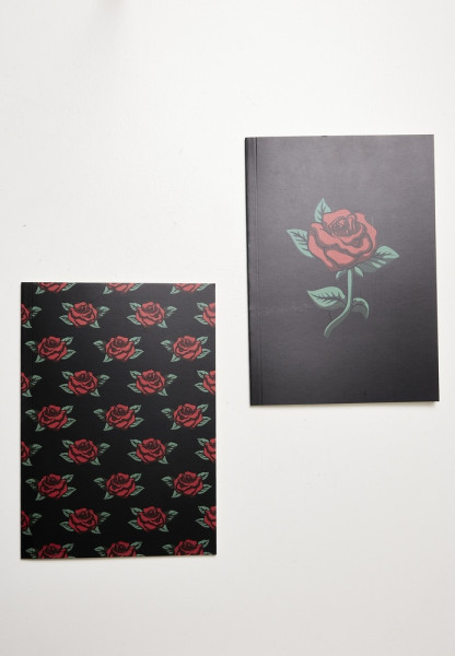 Mister Tee Notizbuch Roses Exercise Book 2-Pack Black/Red