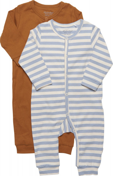 Minymo Kinder Overall Jumpsuit LS (2er Pack) Ashley Blue