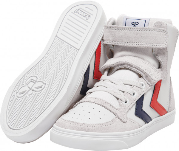 Hummel Kids Trainers Slimmer Stadil Leather High Jr White