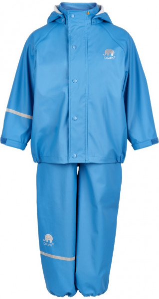 Celavi Kinder Regenset Basic Rainwear Set Solid PU Blue