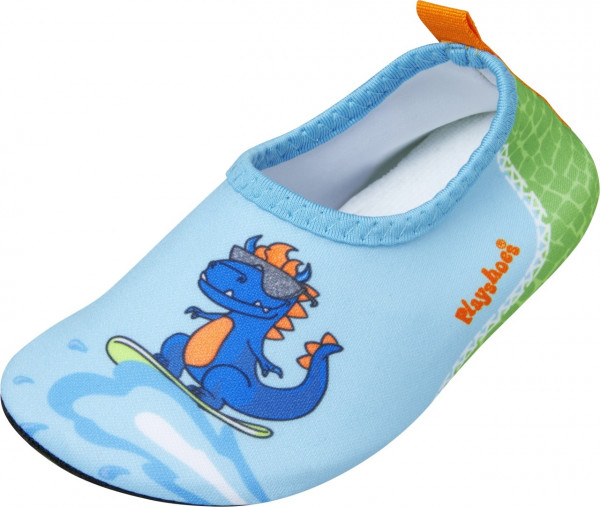 Playshoes Kinder Barfuß-Schuh Dino Blau/Grün