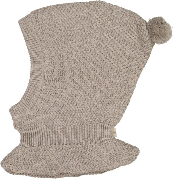 Wheat Kinder Gestrickte Sturmhaube Knitted Balaclava Pomi Warm Grey Melange