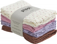 Pippi Babywear Kinder Windel Organic Cloth Muslin (8er Pack) Wisteria-65x65 cm