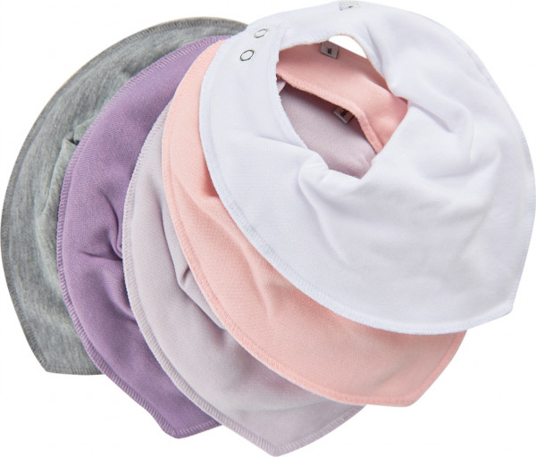 Pippi Babywear Kinder Lätzchen Bandana Bib Solid (5er Pack) Rose